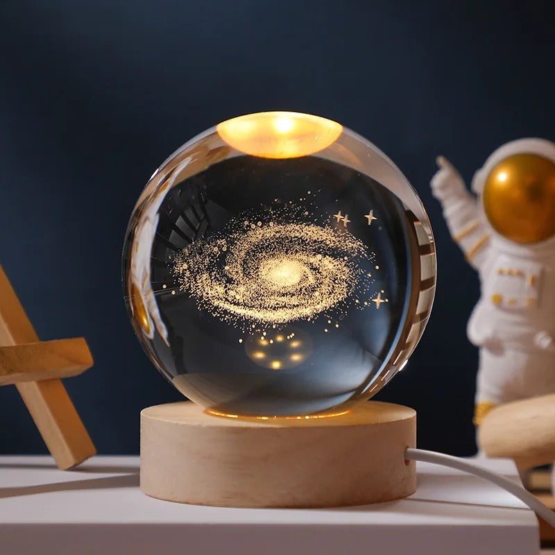 Luminária Esfera de Cristal Planetária 3D