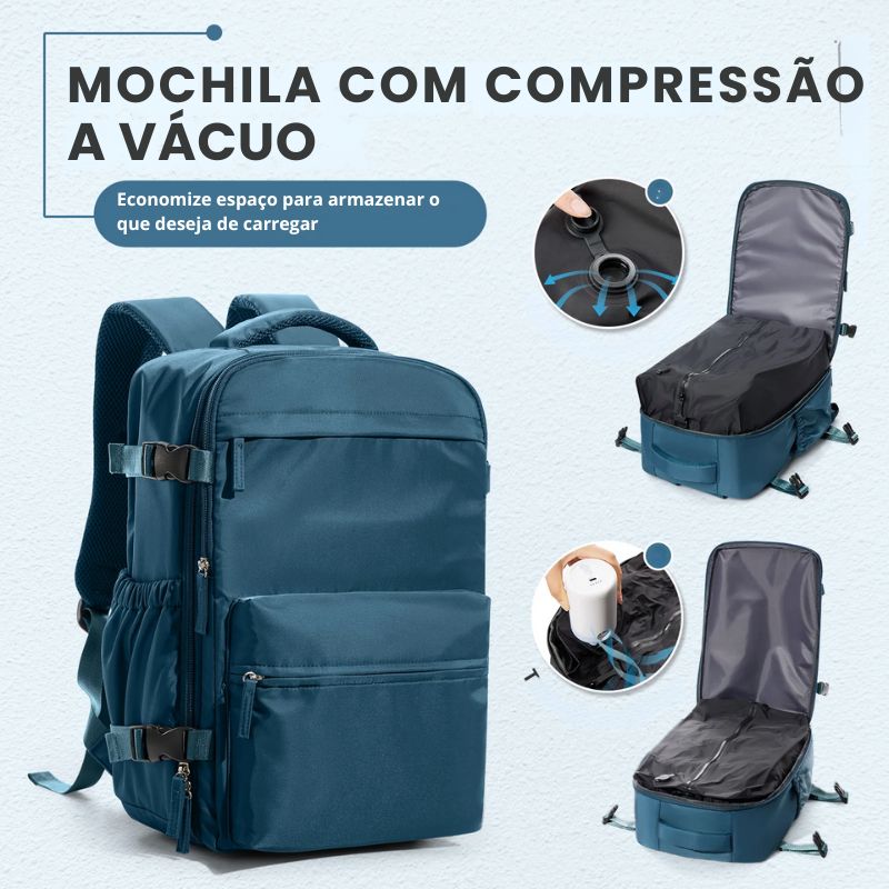 AcheinaWeb Azul com Bomba A Mochila que Todo Viajante Deseja