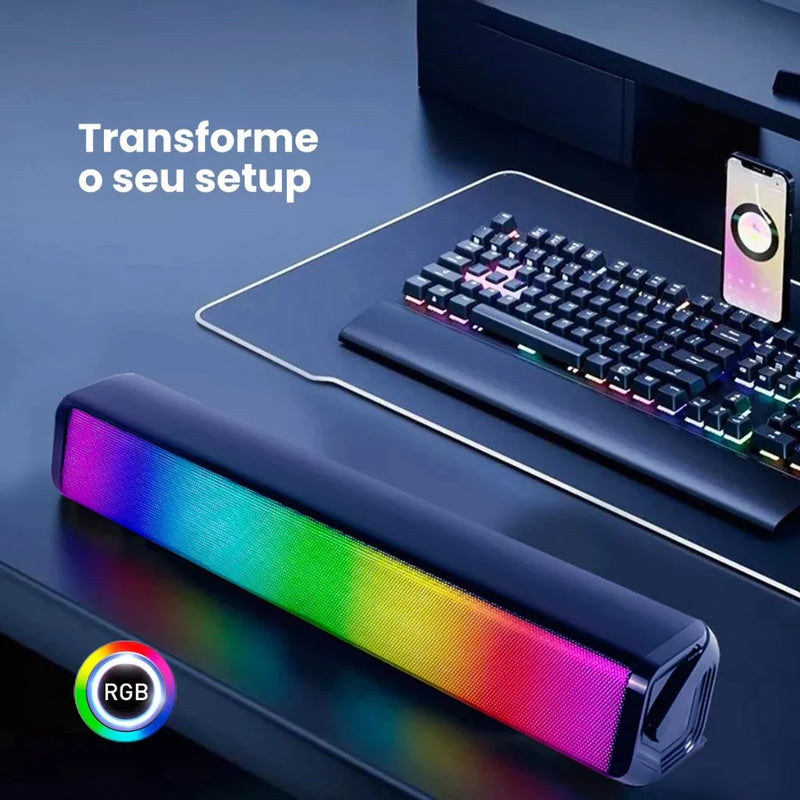 AcheinaWeb black Soundbar Gamer RGB 2 em 1