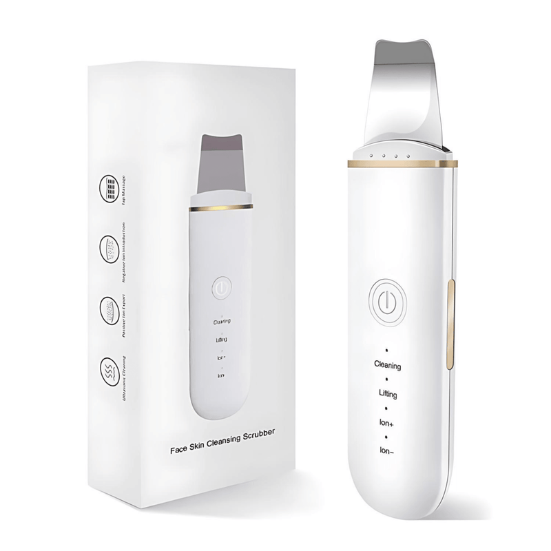 AcheinaWeb Branco Esfoliador Ultrassônico de Pele: Removedor de Cravos e Limpador Facial com Cavitação