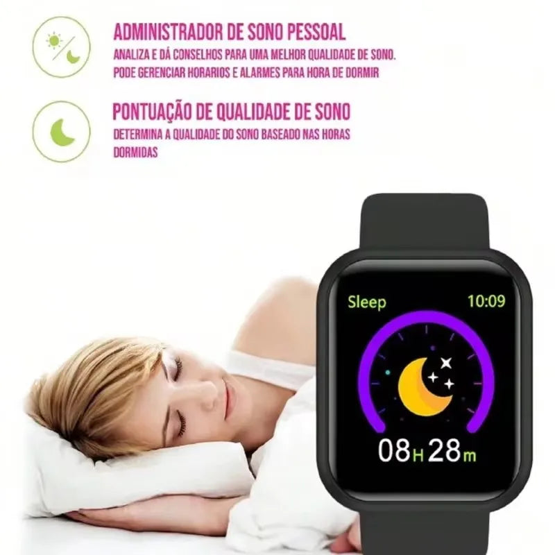 AcheinaWeb Kit Relógio Inteligente Smartwatch D20 Unissex + Fone de Ouvido Bluetooth