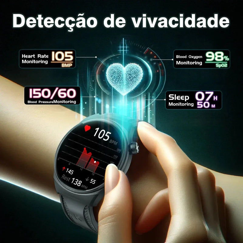 AcheinaWeb KUMI GW6 Smartwatch Esportivo com Tela AMOLED e Inteligência Artificial