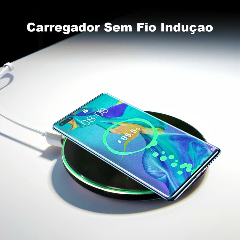 AcheinaWeb Preto Carregador Sem Fio Rápido – Sem Cabos, Mais Praticidade!