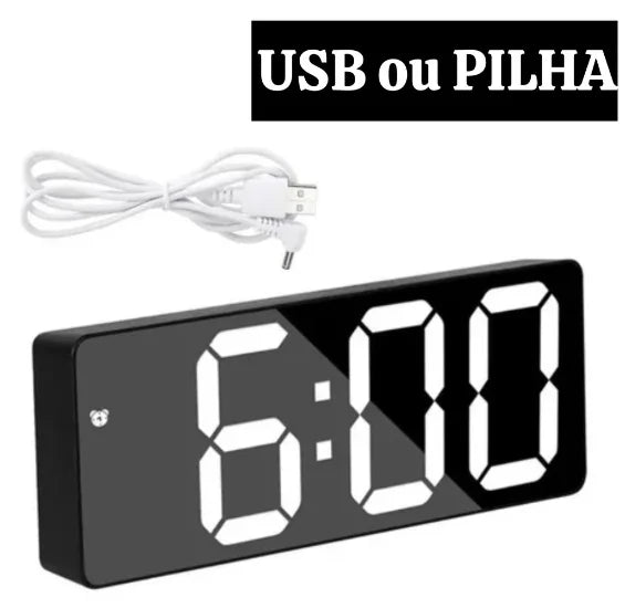 AcheinaWeb Preto Relógio LED Digital: Luxo e Praticidade no Seu Dia!