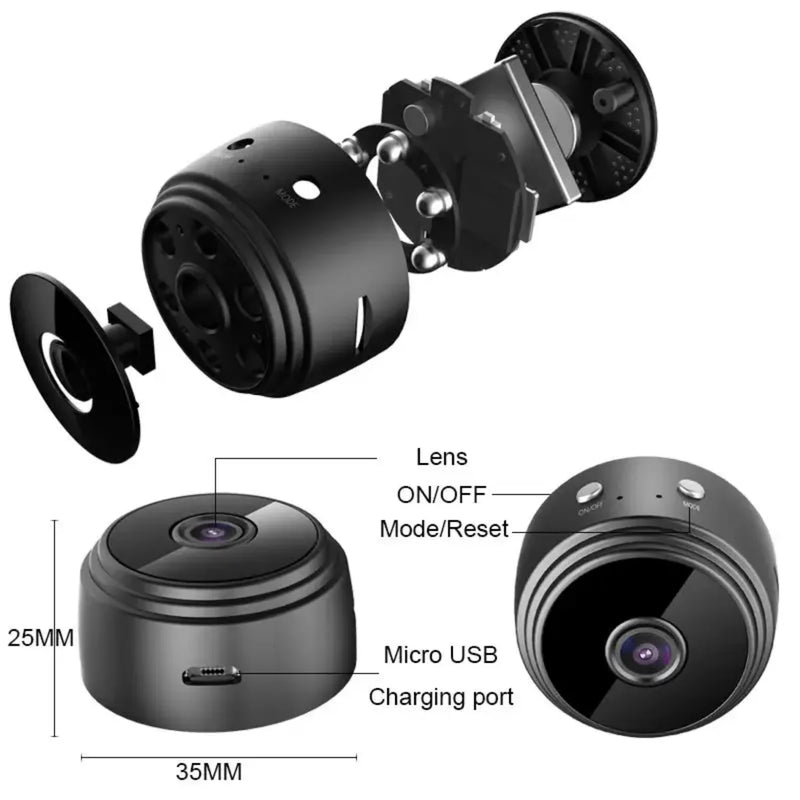 AcheinaWeb Única Mini Câmera WiFi 1080P: Segurança e Controle na Palma da Mão!